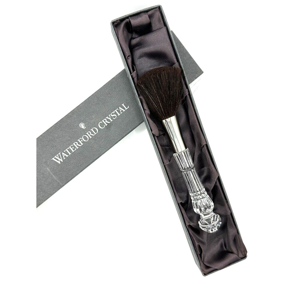Vintage Waterford Crystal Lismore Makeup Powder Brush With Original Box RETIRED